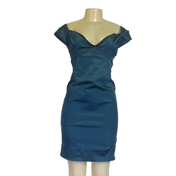 Zacposen Bodycon Back Zipper Girly Glam Dark Green Size 6 Women's Dress - New - Picture 1 of 10